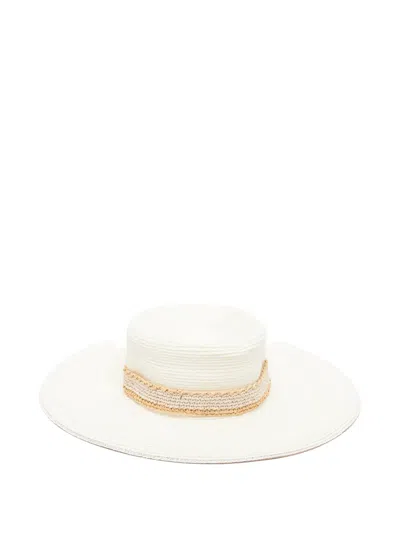 Eleventy Woven Sun Hat In White