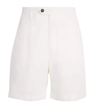 Eleventy X Harrods Linen Bermuda Shorts In White