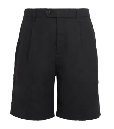 Eleventy X Harrods Linen Bermuda Shorts In Black