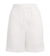 Eleventy X Harrods Linen Bermuda Shorts In White