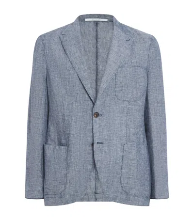 Eleventy X Harrods Linen Blazer In Blue