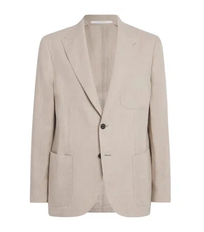 Eleventy X Harrods Linen Blazer In Brown