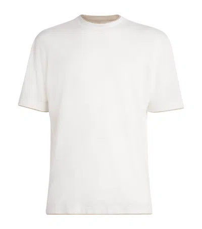 Eleventy X Harrods Linen Double-layer T-shirt In White