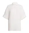 Eleventy X Harrods Linen Embroidered Collared Shirt In White