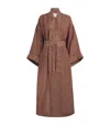 Eleventy X Harrods Linen Embroidered Kimono In Brown