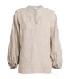 Eleventy X Harrods Linen Floral Embroidered Blouse In Neutral
