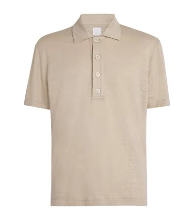 Eleventy X Harrods Linen Polo Shirt In Brown