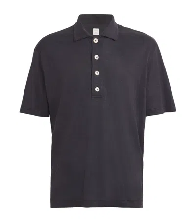 Eleventy X Harrods Linen Polo Shirt In Blue