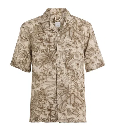 Eleventy X Harrods Linen Printed Shirt In Multi