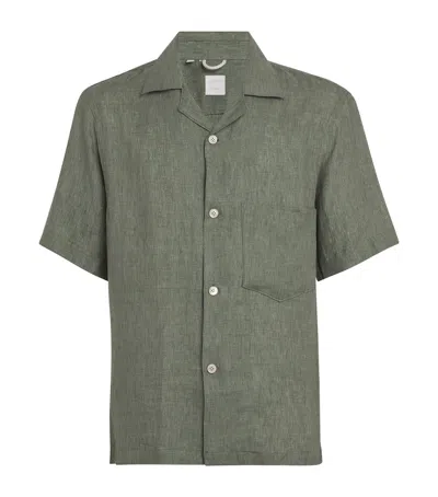 Eleventy X Harrods Linen Shirt In Green