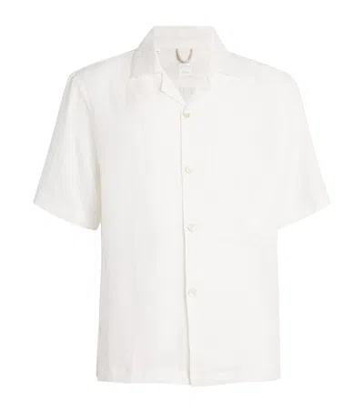 Eleventy X Harrods Linen Short-sleeve Shirt In White