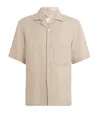 Eleventy X Harrods Linen Short-sleeve Shirt In Neutral