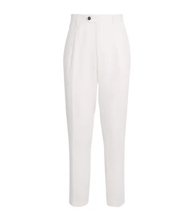 Eleventy X Harrods Linen Tailored Trousers In White