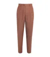 Eleventy X Harrods Linen Tailored Trousers In Brown