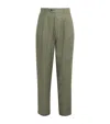 Eleventy X Harrods Linen Tailored Trousers In Green
