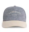 Eleventy X Harrods Suede-trimmed Linen Baseball Cap