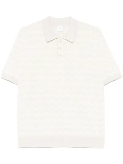 Eleventy Zigzag-pattern Polo Shirt In Neutrals