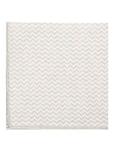 Eleventy Zigzag-woven Scarf In Weiss