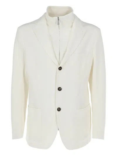 Eleventy Zip-detail Buttoned Blazer In White