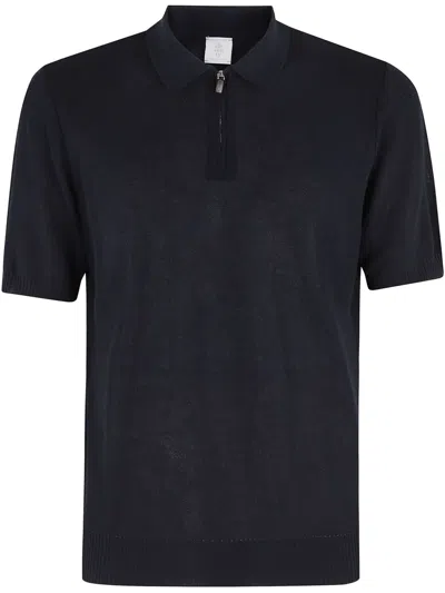 Eleventy Zip-fastened Polo Shirt In Blau
