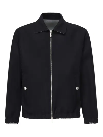 Eleventy Zip-fastening Wool Jacket In Blue