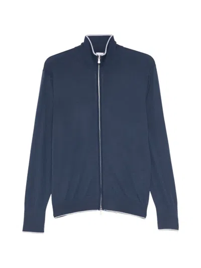 Eleventy Zip-front Cardigan In Blue