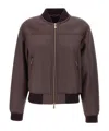 Eleventy Zip-up Sheepskin Bomber Jacket In Brown