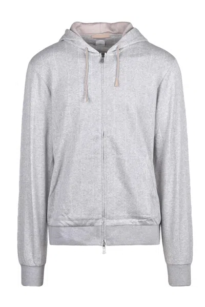 Eleventy Zip Sweatshirt Cashmere Silk - Light Grey In Gray
