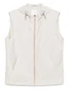 Eleventy Hooded Zip-front Gilet In Neutrals