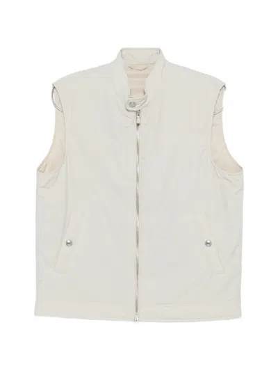 Eleventy Zip-up Gilet In White