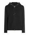 Eleventy Zip-up Hooded Sweater In Black