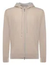 Eleventy Cashmere Zip-up Sweatshirt In Neutral