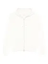 Eleventy Zip-up Hoodie In White