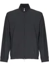 Eleventy Zipper Bomber Jacket Elastic Cuffs In Blue