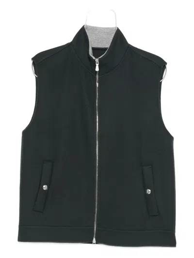 Eleventy Zip Vest In Gray