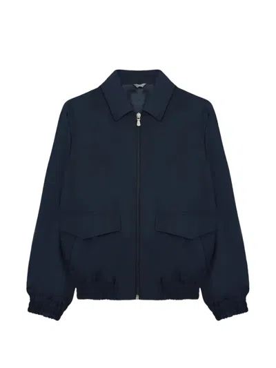 Eleventy Kids' Zip-fastening Bomber Jacket In Blue