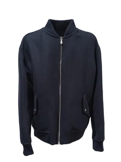 Eleventy Zipped Bomber Jacket In Blue