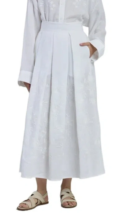 Eleventy Zipper Skirt In White