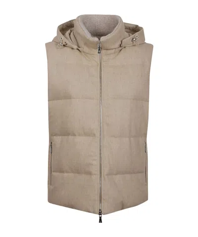 Eleventy Zipper Vest In Brown