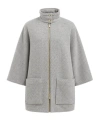 Eleventy Herringbone-pattern Single-breasted Coat In Gray