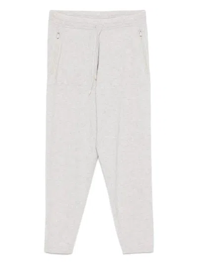 Eleventy Zip-pocket Cashmere Jogger In White