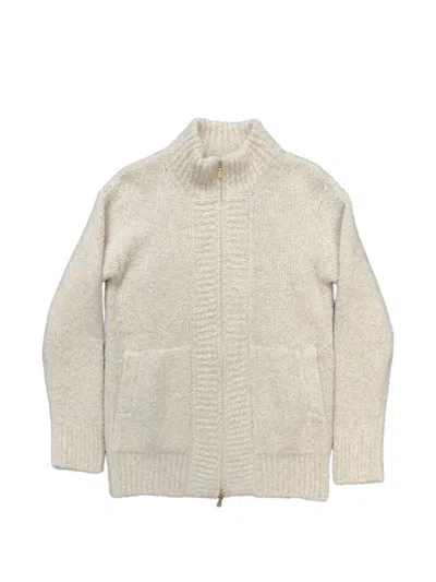 Eleventy Zip-up Cardigan In Neutral