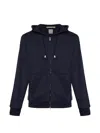 Eleventy Zip-up Drawstring Hoodie In Blue