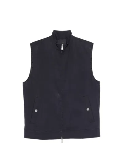 Eleventy Zip-up Gilet In Blue
