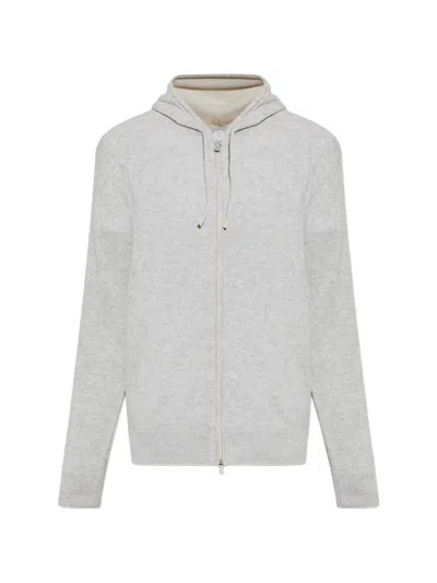 Eleventy Zip-up Hoodie In Gray