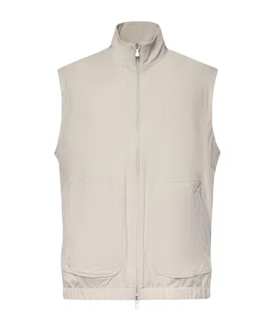 Eleventy Zip-up Sleeveless Jacket In Neutral