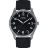 Elevon Crosswind Canvas-overlaid Leather-band Watch W/ Date In Black