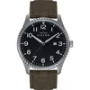 Elevon Crosswind Canvas-overlaid Leather-band Watch W/ Date In Black/olive