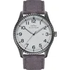 Elevon Crosswind Canvas-overlaid Leather-band Watch W/ Date In Gunmetal/grey