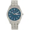 Elevon Gann Bracelet Watch W/day/date In Silver/teal
